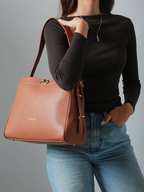 Schoudertas Mademoiselle Romy Leder Lancaster Bruin mademoiselle romy 106 ander zicht 1